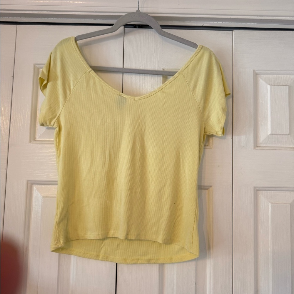 Wild Fable Ribbed Tee — Soft Yellow (NWT) - Picture 4 of 4